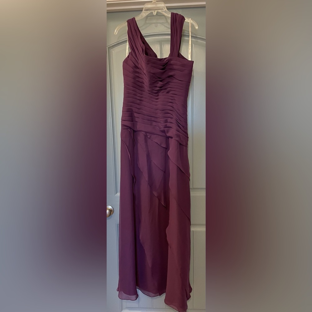Jade by Jasmine J4425 Mother of the Bride Purple Plum Ruffle Formal Long Gown - Picture 5 of 16